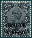 King George V wearing Imperial Crown of India - overprinted
