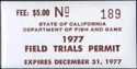 Field Trials Permit