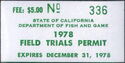 Field Trials Permit