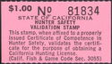 Hunter Safety Validation Stamp