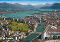 Lucerne. Old Town, Reuss, Lake Lucerne and Alps Panorama