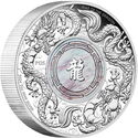 2 Dollars (Year of the Dragon 龍 - Double Dragon with Mother of Pearl)