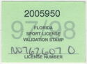 Sport License Validation Stamp