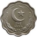 1 Anna (1/16 Rupee - Star right of Moon)
