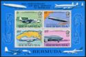 Souvenir Sheet of 4, Airmail service to Bermuda, 50th anniv.