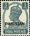 King George VI wearing Imperial Crown of India - overprinted