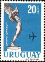 Monument "Winged Goddess" and airplane
