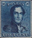 King Leopold I Type "Epaulettes" 20ct - Reprint