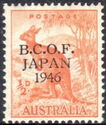 Red Kangaroo, overprinted B.C.O.F. JAPAN 1946