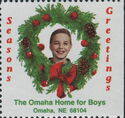 Boys Face in Wreath