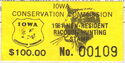 Iowa Conservation Commission seal, Raccoon (Procyon lotor)