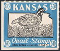 Bobwhite quail (Colinus virginianus) and map of Kansas