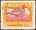 Bobwhite quail (Colinus virginianus) and map of Kansas