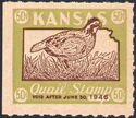 Bobwhite quail (Colinus virginianus) and map of Kansas