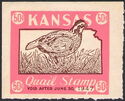 Bobwhite quail (Colinus virginianus) and map of Kansas