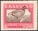 Bobwhite quail (Colinus virginianus) and map of Kansas