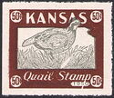 Bobwhite quail (Colinus virginianus) and map of Kansas