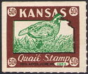 Bobwhite quail (Colinus virginianus) and map of Kansas
