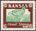 Bobwhite quail (Colinus virginianus) and map of Kansas