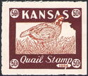 Bobwhite quail (Colinus virginianus) and map of Kansas