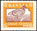Bobwhite quail (Colinus virginianus) and map of Kansas