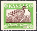 Bobwhite quail (Colinus virginianus) and map of Kansas