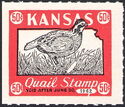 Bobwhite quail (Colinus virginianus) and map of Kansas