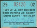 La. Non-Resident Basic Hunting Lic.-Season