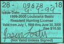 Louisiana Basic Resident Hunting License