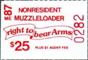 Banner inscribed "right to bear Arms"