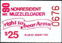 Banner inscribed "right to bear Arms"