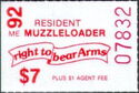 Banner inscribed "right to bear Arms"