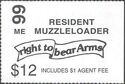 Banner inscribed "right to bear Arms"