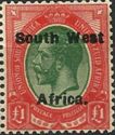 King George V, overprinted in English