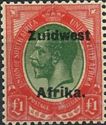 King George V, overprinted in Afrikaans