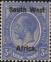 King George V, overprinted in English
