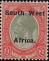 King George V, overprinted in English