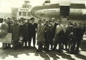 Alemannia team at Barcelona airport, January 13, 1960, match against the Spanish