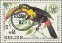 Keel-billed Toucan (Ramphastos sulfuratus) - Optd. & Surch.