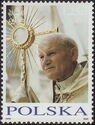 John Paul II holding Crucifix with Rays
