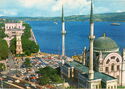 İstanbul. Dolmabahçe Mosque, Clock Tower, and Palace
