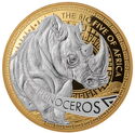 25 Francs (The Big Five of Africa - Rhinoceros)