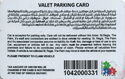 St. Regis The Palm - Valet Parking Card