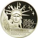 100 Francs (100th Anniversary of the Statue of Liberty. Pt. 0.999)