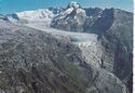 Rhone Glacier and Galenstock mountain and Furka Pass