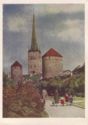 Tallinn. Stalingrad square. Wall and Towers of Old Town