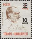 Kemal Ataturk (1881-1938) and Signature - Surcharged