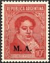 Bernardino Rivadavia (1780-1845), ovpt. “M.A.”