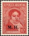Bernardino Rivadavia (1780-1845), ovpt. “M.H.”