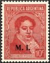 Bernardino Rivadavia (1780-1845) (overprint "M.I.")